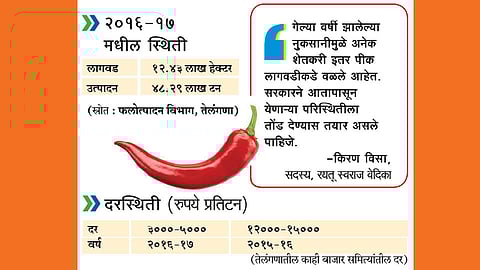 तेलंगणामध्ये मिरची उत्पादन घटणार