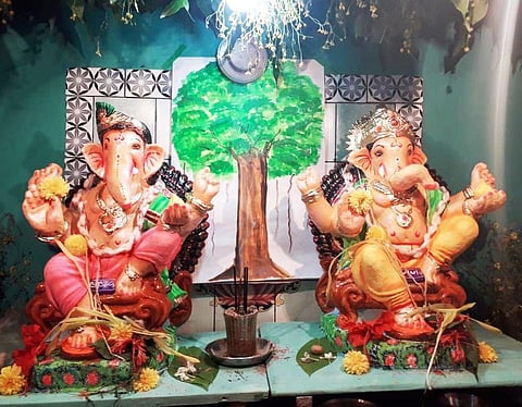 Two Ganesh idols of Mama and nephew for sixty years