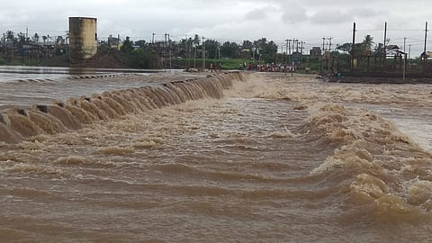 The Kardaga Bhoj dam is under water for the first time this year