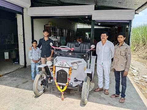 The story of students made four wheels from a motorcycle