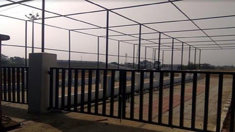 People are drinking wine at construction site of stadium in wardha 