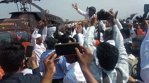 Sarpanch Saheb was sworn in by helicopter