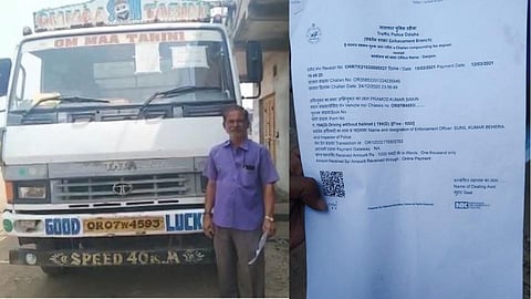 truck driver did not wear a helmet police cut challan of thousand rupees people gave such reactions