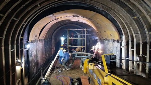 Engineers  Pedne tunnel repaired the collapsed seven meter section in a month with untiring efforts