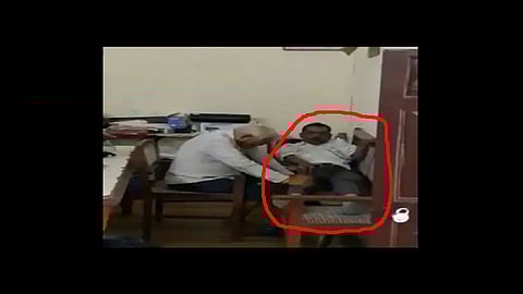 collector became resting place officer captured in camera at uttar pradesh video viral