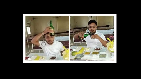 criminal had done liquor party in covid center dhanbad jharkhand photo viral