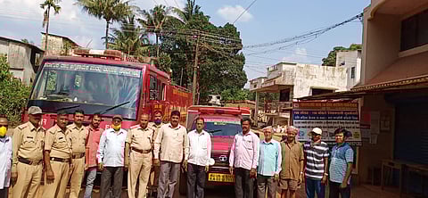 The villages is being disinfected by the fire brigade