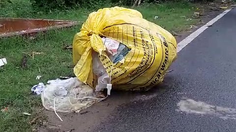  keeping covid waste open fined  Rs 5,000 for  Surya Hospital