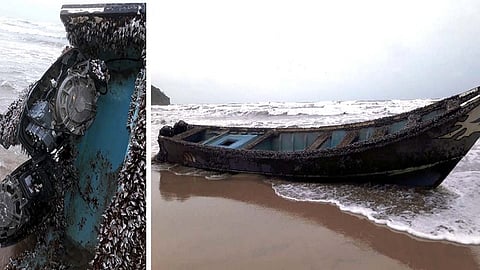 unsuspecting fishing boat found on Ganeshgule beach in ratnagiri taluka
