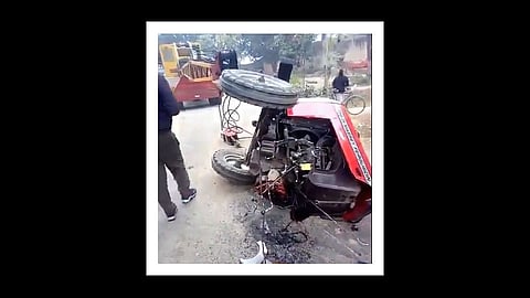 funny video viral tractor breaks two parts