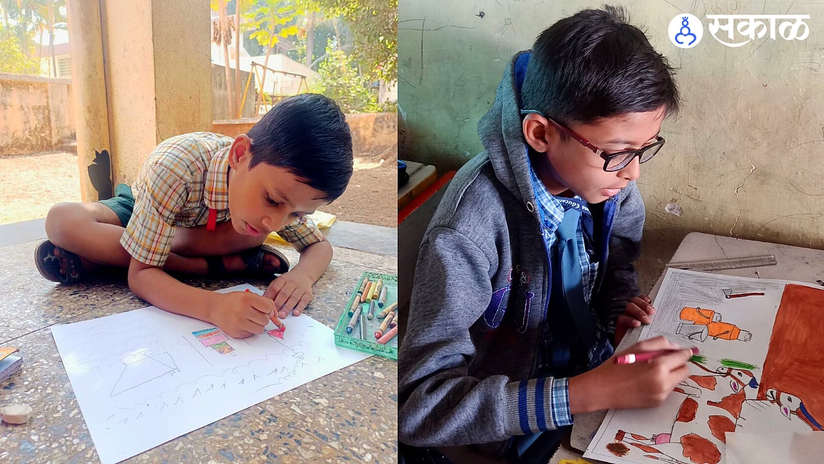 SAKAL Drawing Competition 2023 सकाळ चित्रकला स्पर्धेला जोरदार