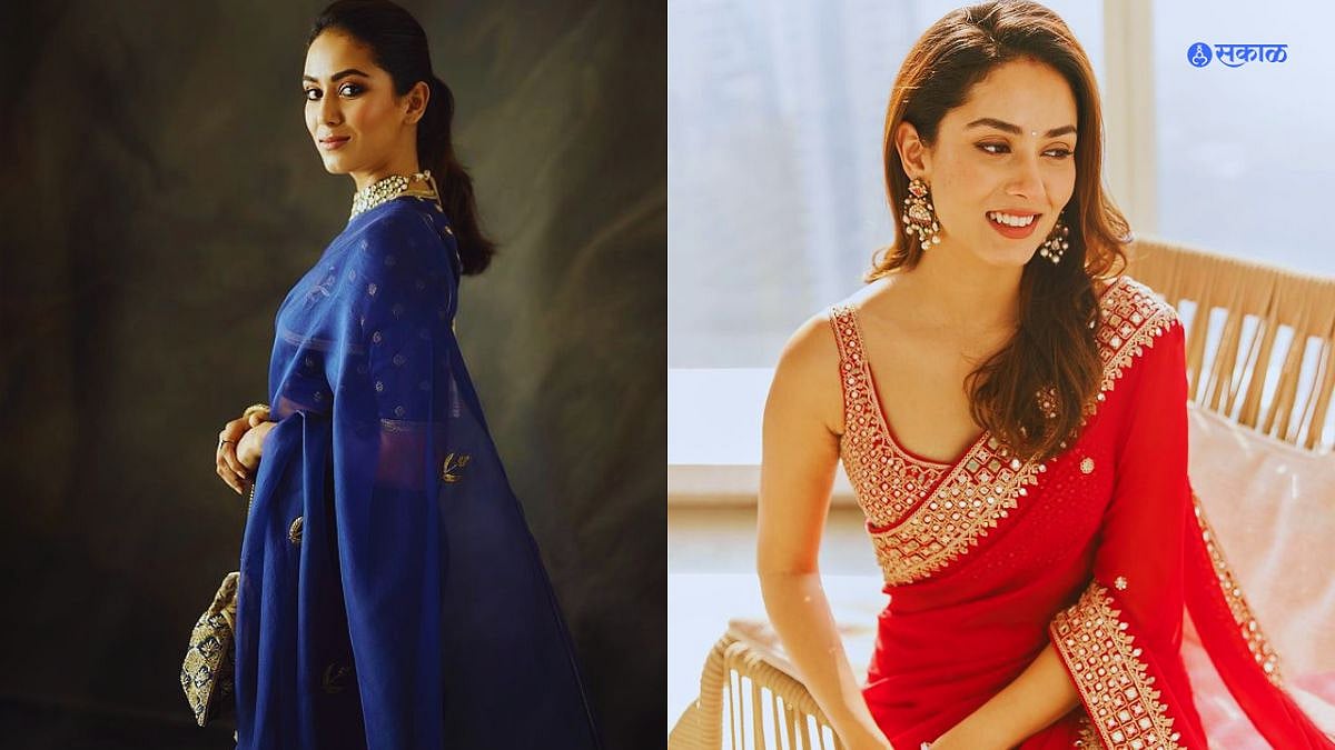 Sari Looks : पार्टीत क्लासी दिसायचे आहे? मग, मीरा राजपूतच्या या साडी ...