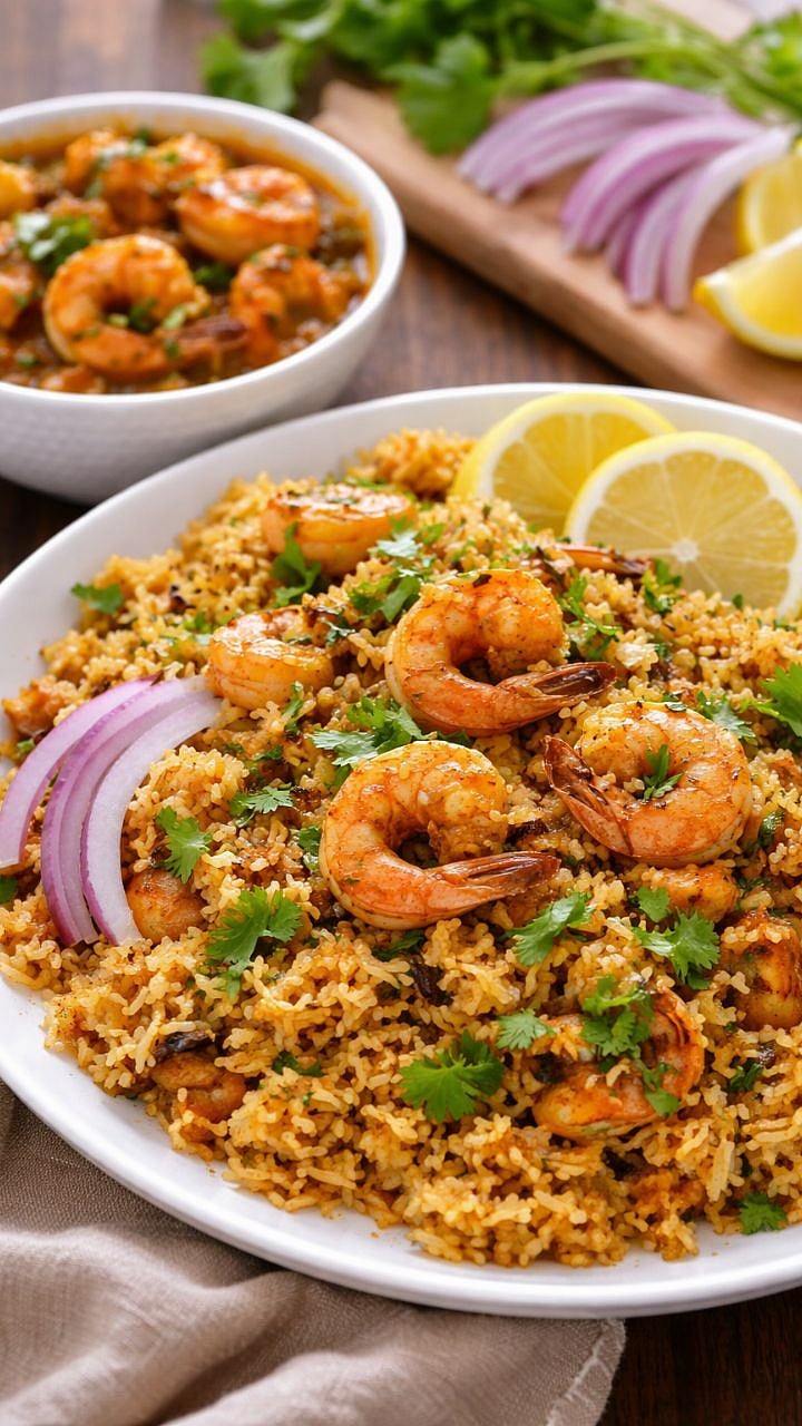 कुकरमध्ये तयार करा झणझणीत कोळंबी भात; पाहुणेही होतील खुश! | Prawns ...