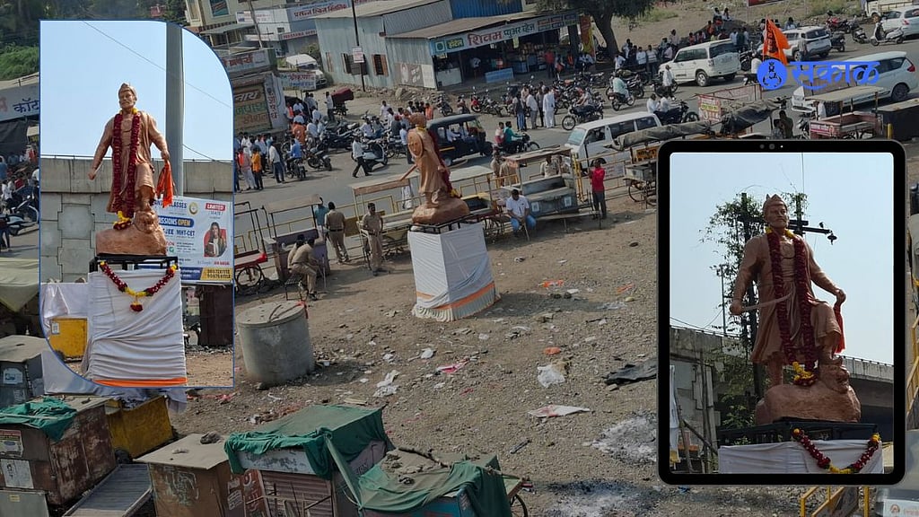 Sambhaji Maharaj Statue Mohol Solapur|मोहोळमध्ये विनापरवानगी छत्रपती ...