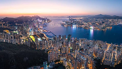 A bird's eye view of the Hong Kong skyline