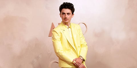 Timothée Chalamet in Butter Yellow Suit