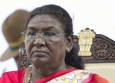 President Droupadi Murmu during inauguration of the 8th Foundation Day Celebration of All India Institute of Ayurveda in New Delhi on Wednesday