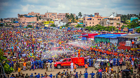 Day after stampede, thousands make beeline to have glimpse of sibling deities in Puri