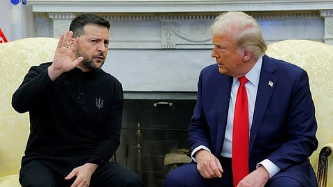 As they prepare to meet, Trump turns pressure on Zelensky saying he should 'give up' territory