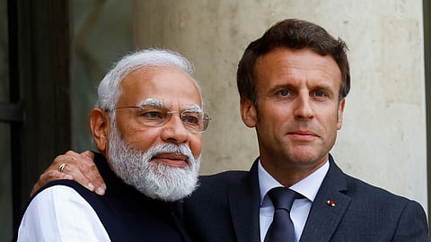 PM Modi, French President Macron discuss peaceful resolution of conflicts in Ukraine, West Asia
