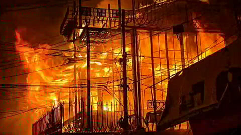 Fire breaks out in Old London House building in Nainital; elderly woman killed, structure gutted
