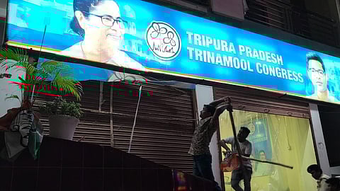 TMC accuses BJP of 'state-sponsored terror' after Tripura party office vandalism