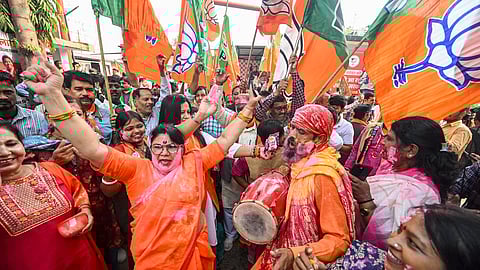 Firecrackers at NDA offices, silence in RJD; Bihar’s political boulevard splits into two moods