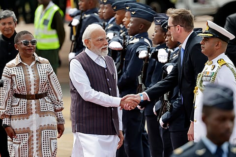"Look forward to productive discussions," PM Modi on arrival at Johannesburg for G20
