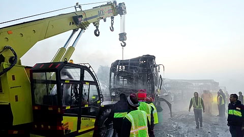 13 dead, 43 injured in Yamuna Expressway pile-up; many buses go up in smoke