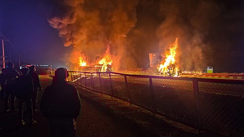 Nine killed after truck collides with bus in K'taka, most victims burnt to death