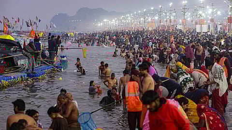 Nine lakh devotees take holy dip at Magh Mela ahead of Makar Sankranti
