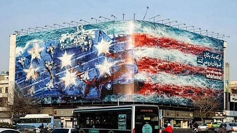 Iran unveils mural warning of retaliation if US conducts a military strike