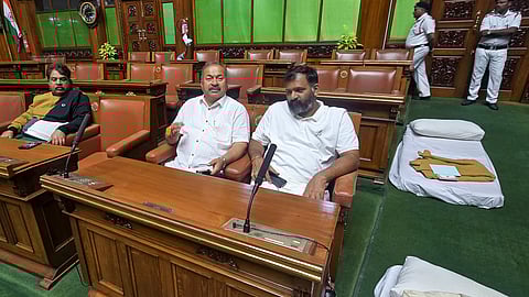 Uproar in Karnataka Assembly as opposition protests demanding minister to resign