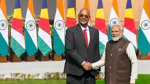 Prime Minister Narendra Modi meets Seychelles President Patrick Herminie