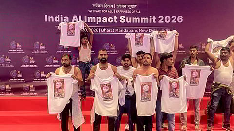Shirtless protest at AI Summit: Delhi Police nabs Youth Congress worker in Gwalior, total arrests 5
