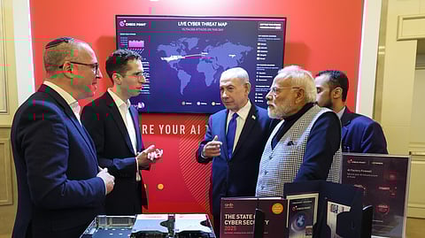Modi visits Israeli tech innovation exhibition, invites firms to invest in India
