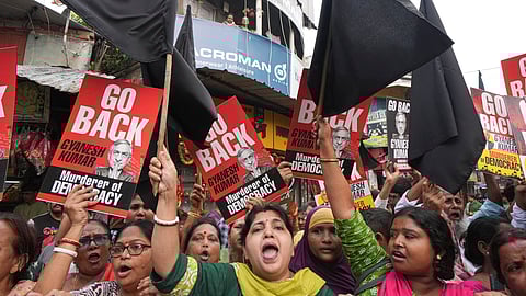 CEC Gyanesh Kumar faces 'go back' slogans, shown black flags outside Kalighat temple in Kolkata