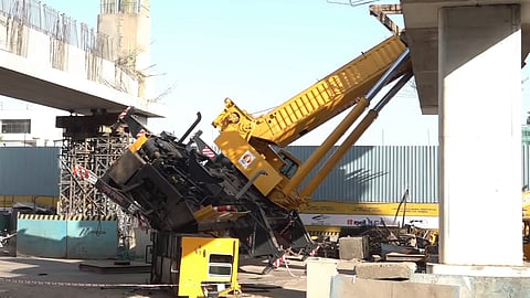 Crane topples during Metro construction work in Mumbai; traffic hit