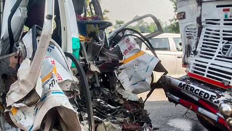 Van-truck head-on collision in Lakhimpur Kheri leaves 10 dead