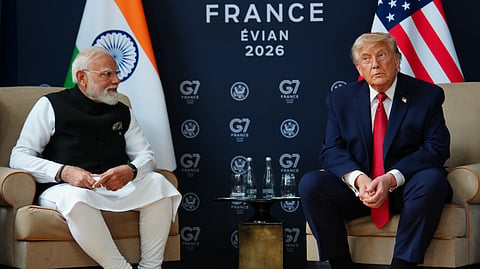 Modi raises with Trump seafarers' safety; calls for according highest priority to their protection
