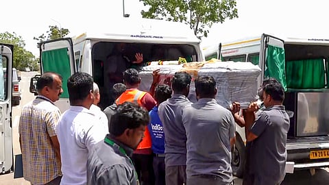 Mortal remains of 10 TN residents killed in Vietnam boat tragedy arrive in Chennai, Coimbatore