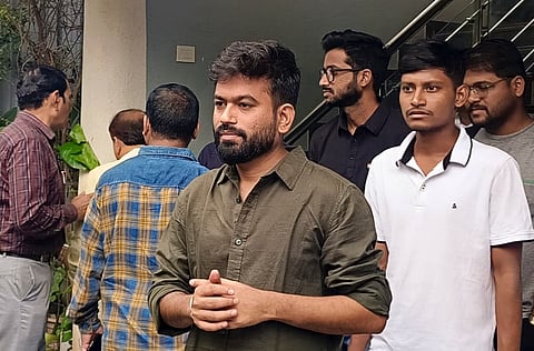 Cockroach Janata Party (CJP) founder Abhijeet Dipke in Chhatrapati Sambhajinagar, Maharashtra, on Monday | PTI