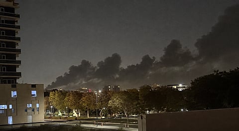Videos show massive smoke rising over Dubai after multiple blasts were reported in Jebel Ali | X/The Middle East