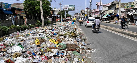 Garbage piles up across Haryana as sanitation workers’ strike enters fourth week


