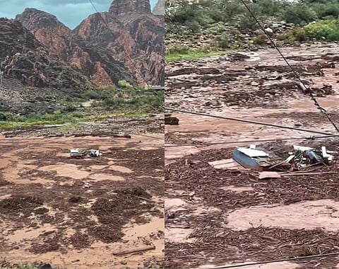 Videos show the scale of flooding in the Grand Canyon as torrents of water and debris surged through Bright Angel Creek | X