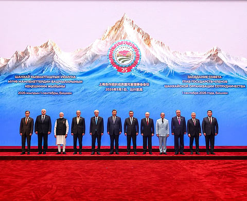 Prime Minister Narendra Modi among other world leaders at the SCO Summit in Bishkek | X/@narendramodi