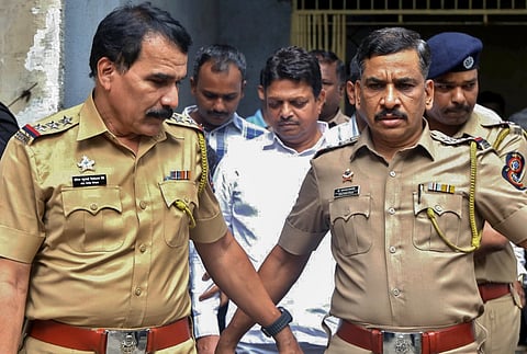 Shiv Sena corporator Ramesh Mhatre being produced before a court under heavy police security | File image/PTI