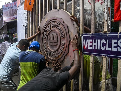Jadavpur University VC has called for a balance between free expression and campus upkeep after fresh graffiti appeared following the whitewashing of controversial wall writings | File image/PTI