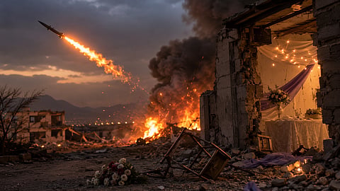 Fresh US strikes on Iran have drawn threats of retaliation from Tehran after shrapnel from a missile hit a wedding gathering | Representational image/AI generated