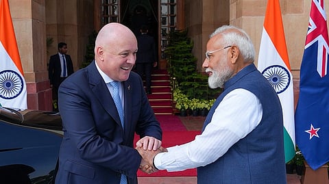 India and New Zealand have set an aspirational target of doubling bilateral trade in goods and services to approximately Rs 35,000 crore, by 2030